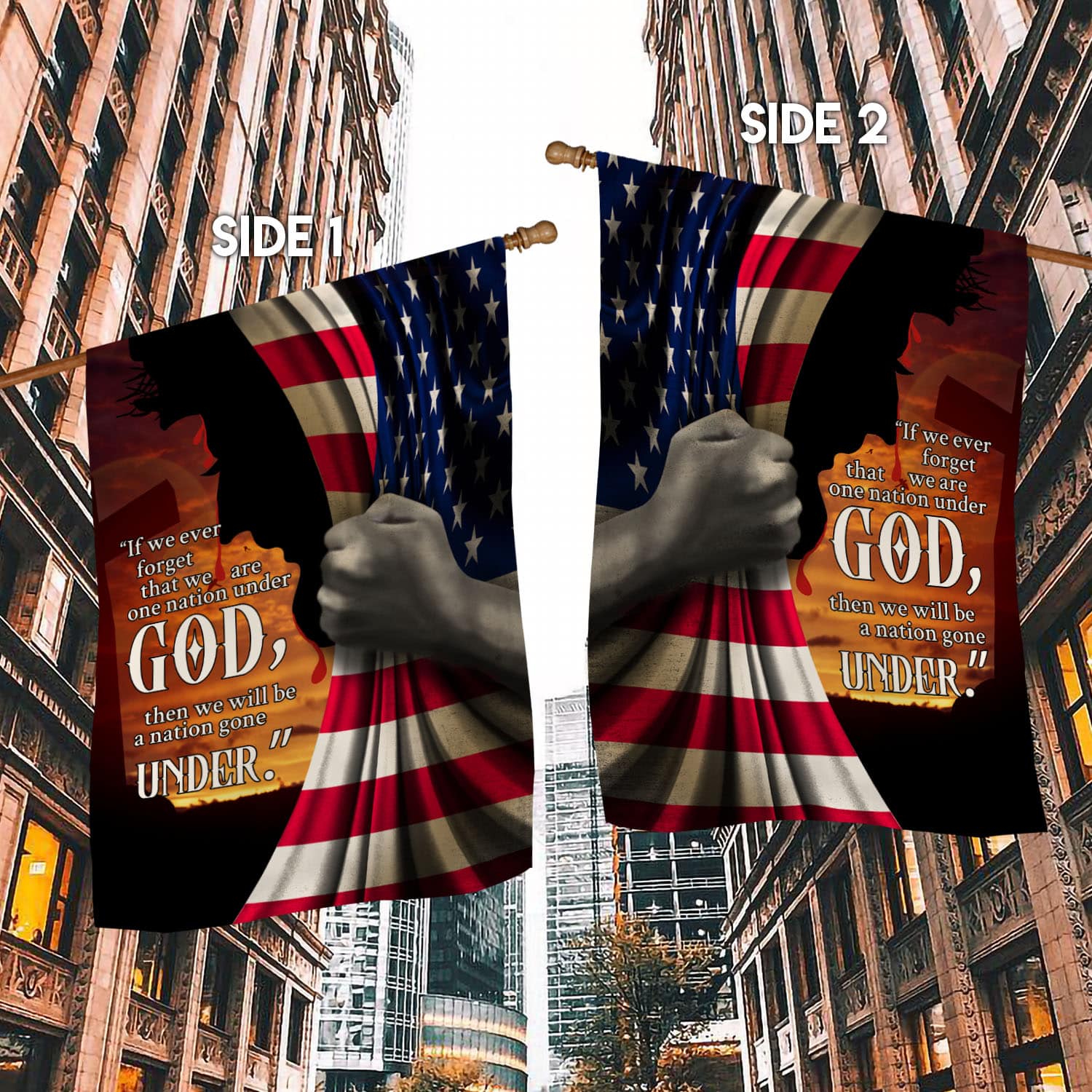 4VT. If We Ever Forget House Flag Mockup 2 Side-1