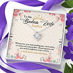 Personalized Name To My Badass Wife Whenever You Feel Inadequate Unworthy Or Unloved Love Knot Pendant Necklace Personalized Name To My Badass Wife Whenever You Feel Inadequate Unworthy Or Unloved Love Knot Pendant Necklace