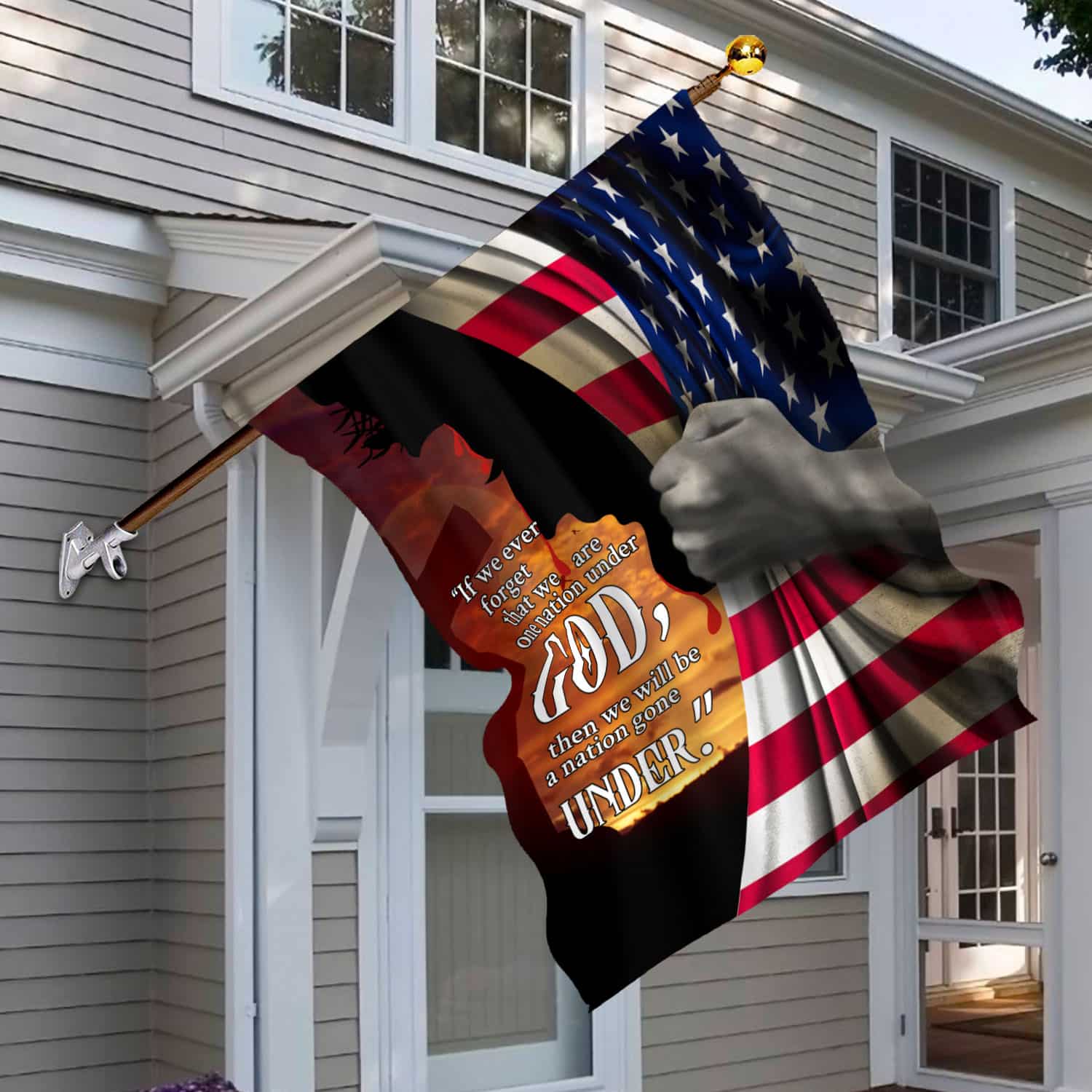 4VT. If We Ever Forget House Flag Mockup 6