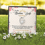 Personalized Name To My Badass Wife Whenever You Feel Inadequate Unworthy Or Unloved Forever Love Pendant Necklace