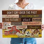 Don't Cry Over The Past Live In The Present Motivation Canvas - Home Decor Wall Art