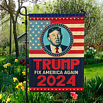 Trump Fix America Again 2024 Outdoor Garden Flag - House Flag - Wall Flag