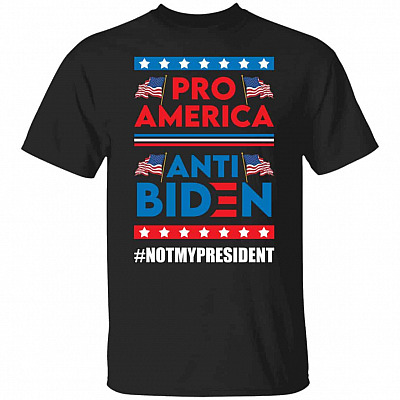 Pro American Anti Tshirt, Black, Unisex T-Shirt