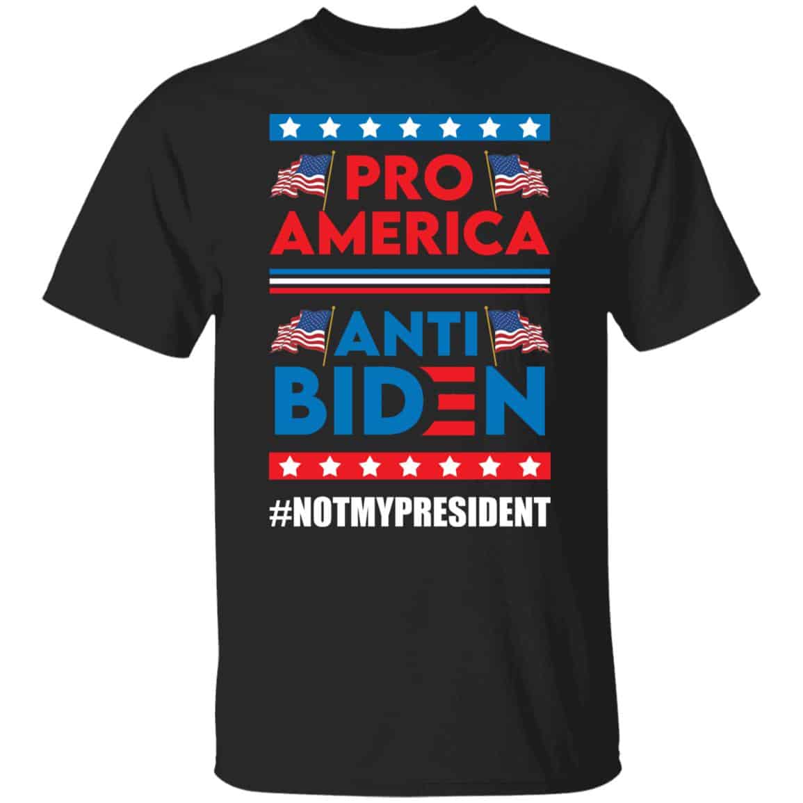 Pro American Anti Tshirt, Black, Unisex T-Shirt