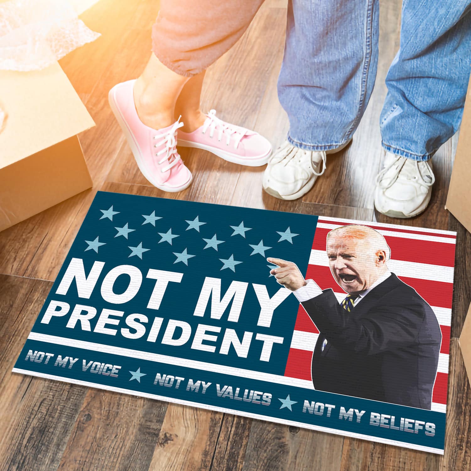 7Th. Biden Not My President Not My Voice 1 Doormat mockup 6