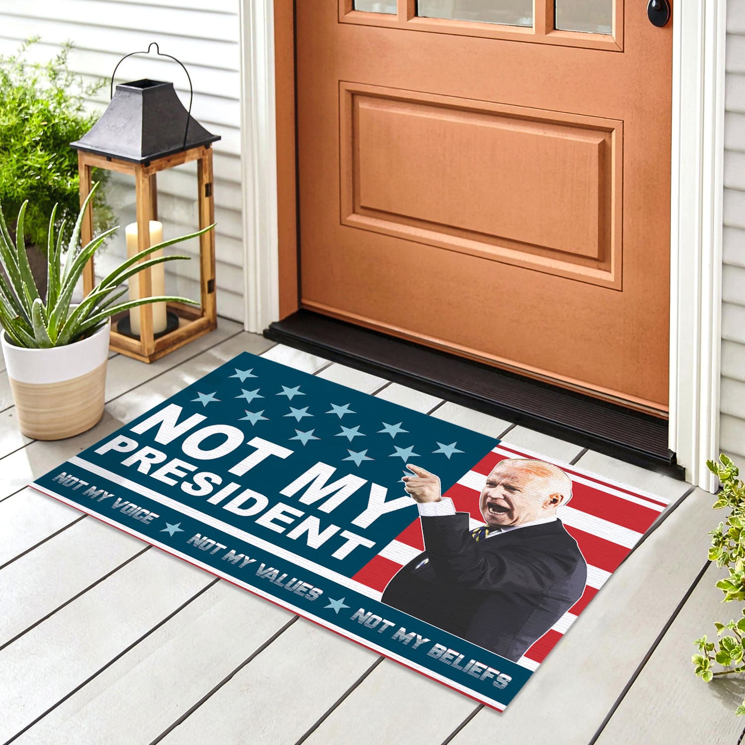 7Th. Biden Not My President Not My Voice 1 Doormat mockup 8