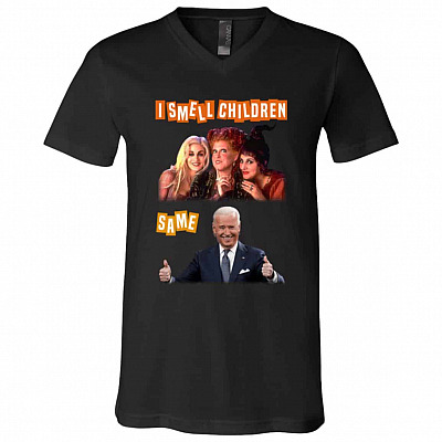 I Smell Children Tshirt, Black, V-Neck T-Shirt