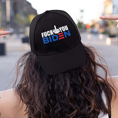 Alternative view of Fuck You Joe Biden Twill Cap - High-Profile Snapback Hat - Trucker Hat - Funny Anti Biden Hat - Political Hat