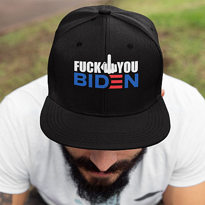 Fuck You Joe Biden Twill Cap - High-Profile Snapback Hat - Trucker Hat - Funny Anti Biden Hat - Political Hat