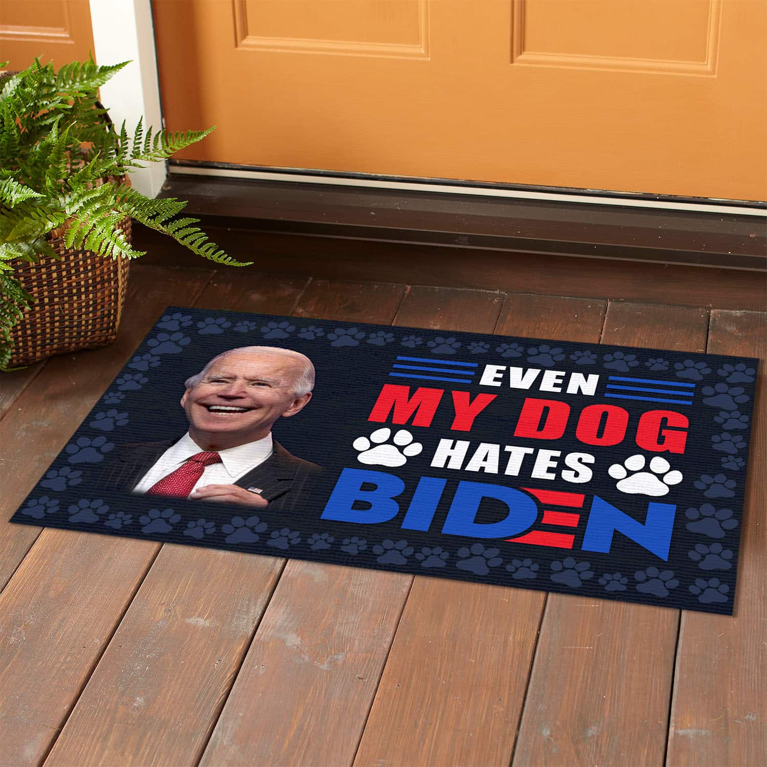 2O. Dog Hate Biden Doormat (5) Doormat mockup 1