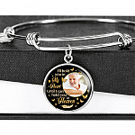 Custom Photo I'll Hold You In My Heart Until I Can Hold You In Heaven Feather Butterfly Memorial Circle Pendant Necklace