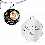 Custom Photo I'll Hold You In My Heart Until I Can Hold You In Heaven Feather Butterfly Memorial Circle Pendant Necklace