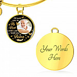 Custom Photo I'll Hold You In My Heart Until I Can Hold You In Heaven Feather Butterfly Memorial Circle Pendant Necklace