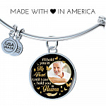 Custom Photo I'll Hold You In My Heart Until I Can Hold You In Heaven Feather Butterfly Memorial Circle Pendant Necklace