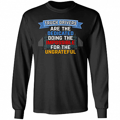 truck driver 1, Black, Long Sleeve