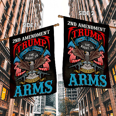 Alternative view of Trump Law And Order The Right To Keep And Bear Arms 2nd Amendment Decorative Garden Flag - House Flag