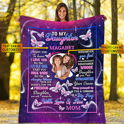 Alternative view of Personalized Photo To My Daughter I Want You To Know I Love You Fleece Blanket - Mink Sherpa Blanket - Woven Blanket