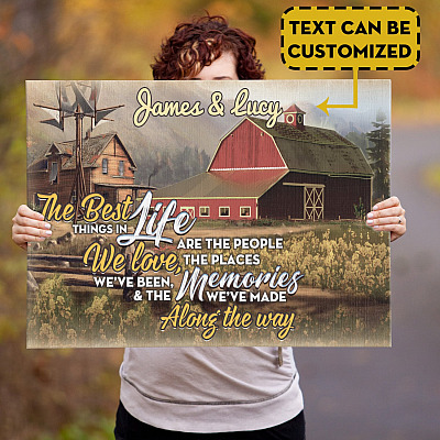 Personalized Couple Gift The Best Things in Life Are the People We Love Canvas Prints