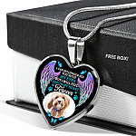 Personalized Photo I Can No Longer See You With My Eyes But I Will Feel You In My Heart Forever Hearts Pendant Necklace - Pet Loss Gift