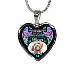 Personalized Photo I Can No Longer See You With My Eyes But I Will Feel You In My Heart Forever Hearts Pendant Necklace - Pet Loss Gift