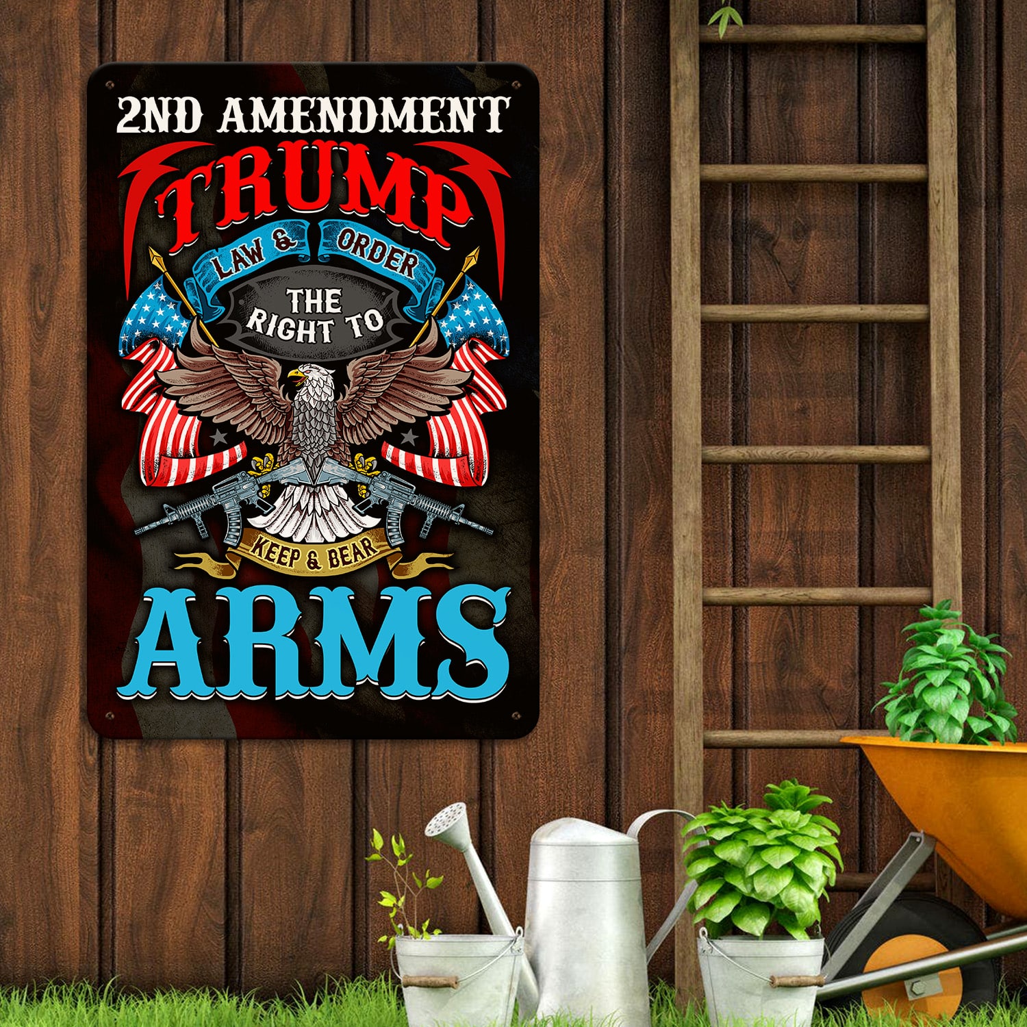 8NH. Trump Law Metal Sign Metal Sign Mockup 12