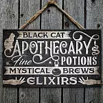 46 HG. Black Cat Apothecary-doorsign Mockup 1