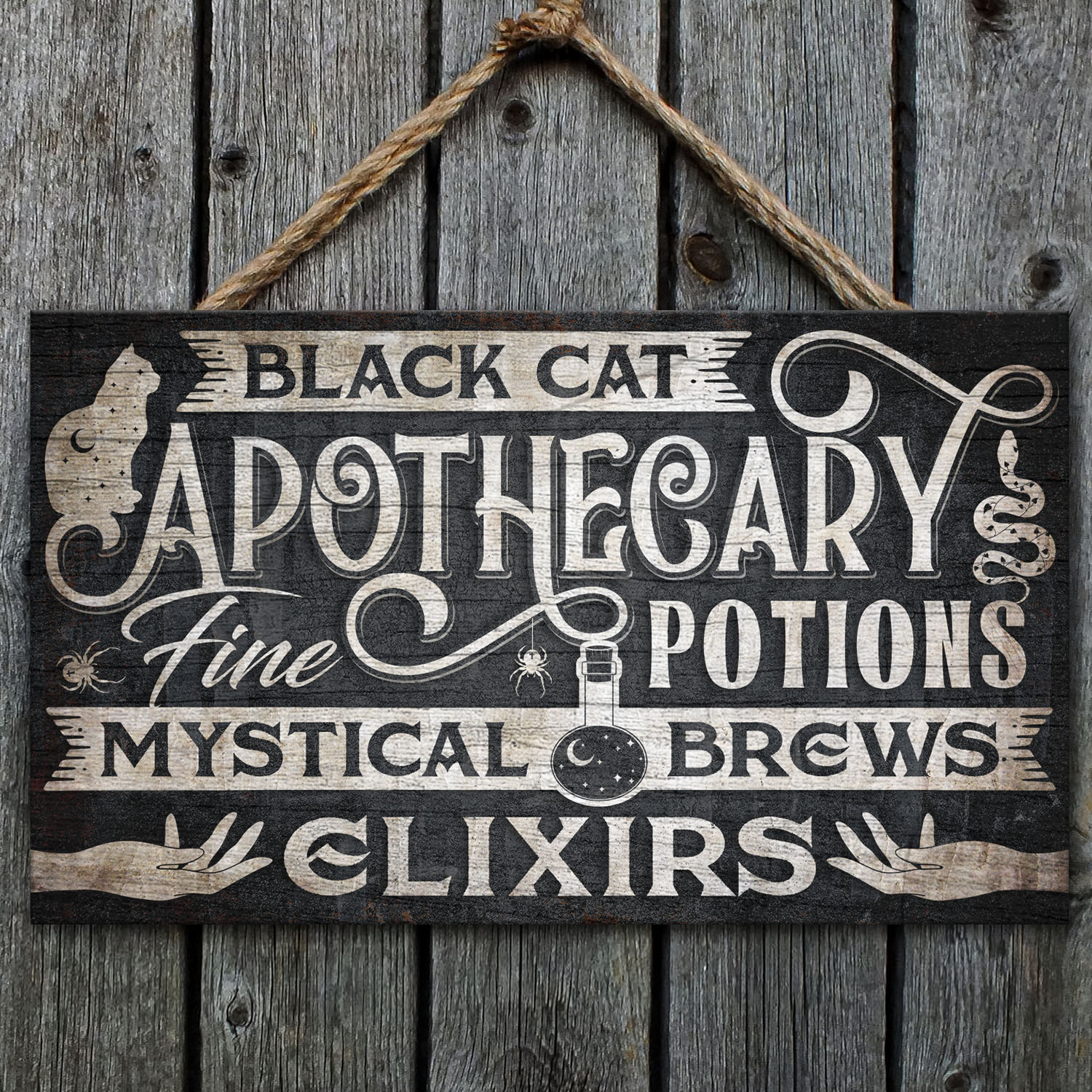 46 HG. Black Cat Apothecary-doorsign Mockup 1