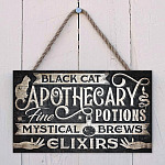 46 HG. Black Cat Apothecary-doorsign Mockup 2