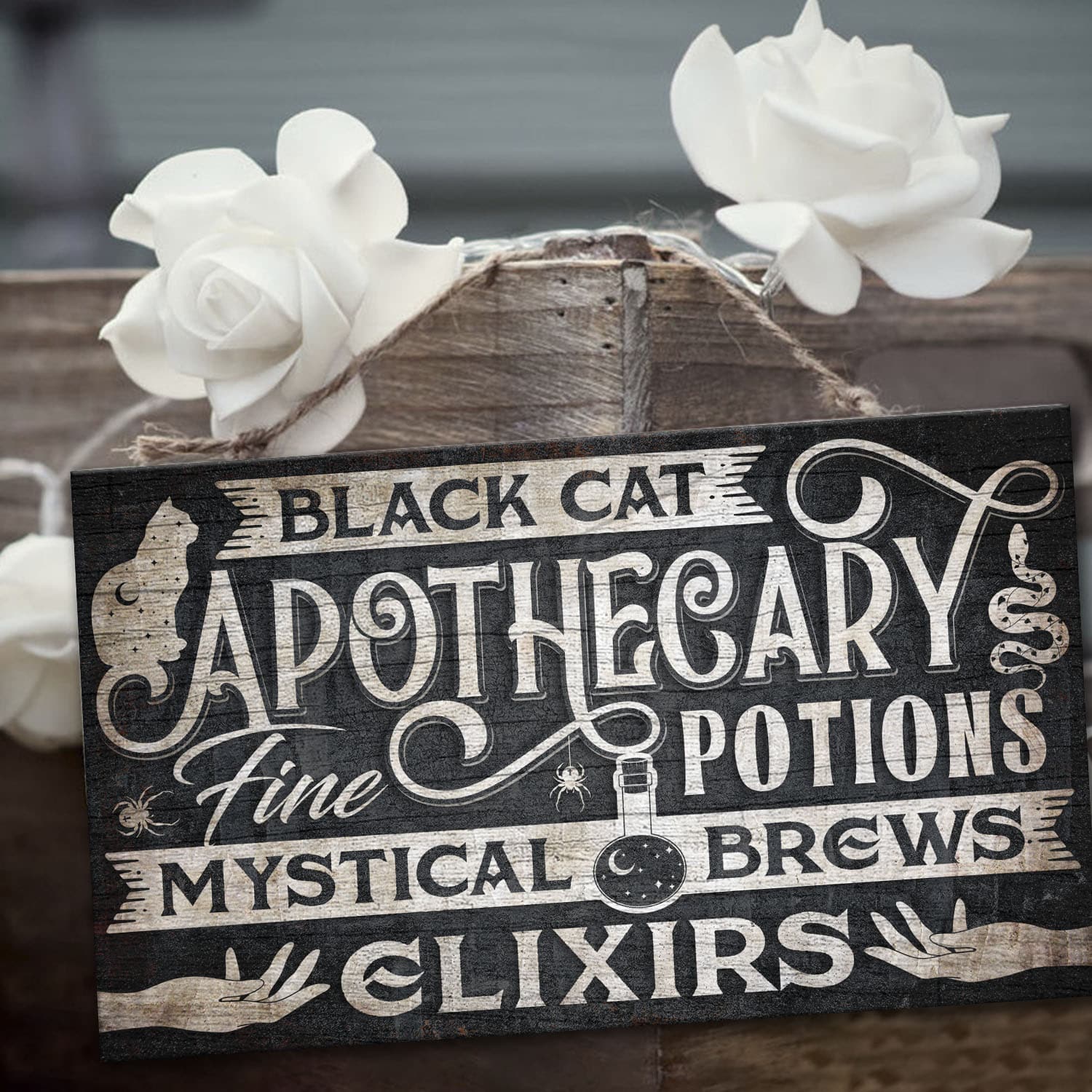 46 HG. Black Cat Apothecary-doorsign Mockup 3