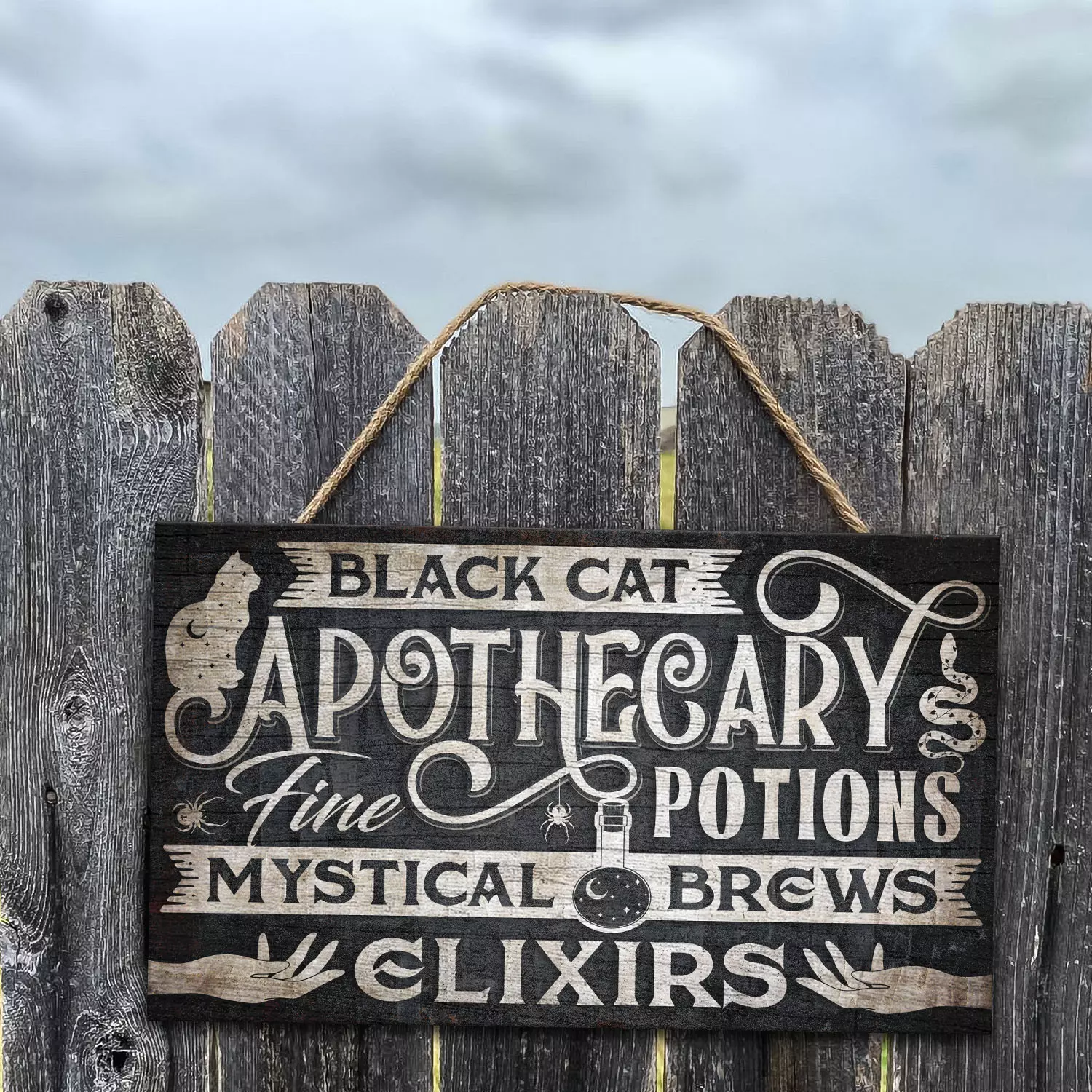 46 HG. Black Cat Apothecary-doorsign Mockup 7