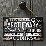 46 HG. Black Cat Apothecary-doorsign Mockup 8