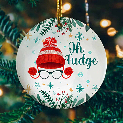 Oh-Fudge Funny Movie Decorative Christmas Ornament - Holiday Flat Circle Ornament - Holiday Decoration Gift