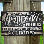46 HG. Black Cat Apothecary-doorsign Mockup 11