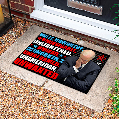 Alternative view of Biden Unfit Unworth Undesirable Unenlightned Unread Unwanted Funny Biden Decorative Doormat - Anti Biden Welcome Mat