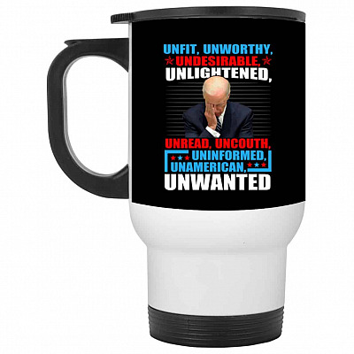 14 oz. White Travel Mug