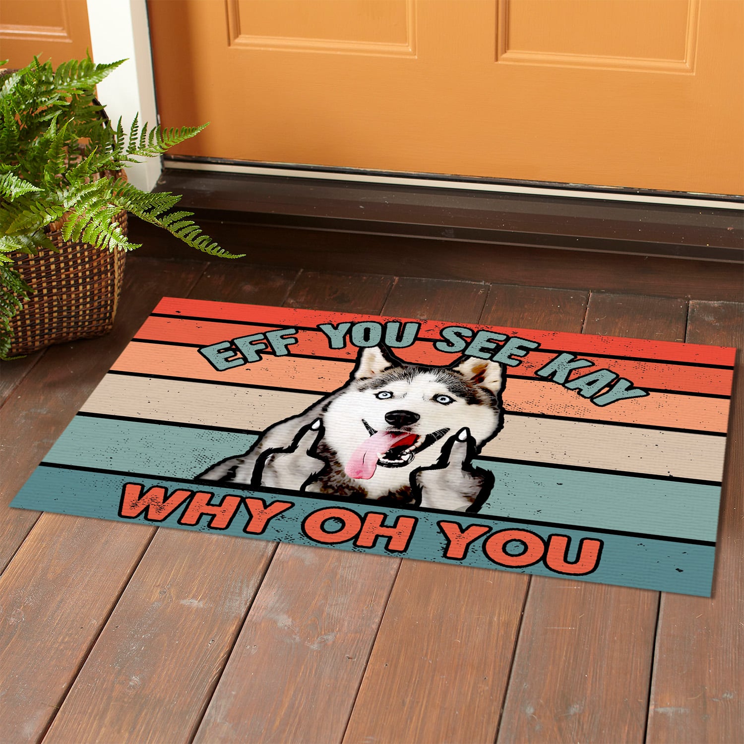 11Th. Why Oh You Husky (doormat) Doormat mockup 1