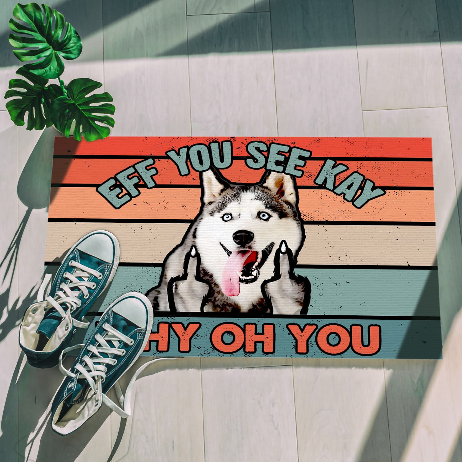 11Th. Why Oh You Husky (doormat) Doormat mockup 5