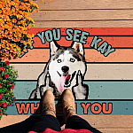 11Th. Why Oh You Husky (doormat) Doormat mockup 7