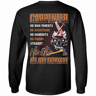1N.Carpenter No Rich Parents, Black, Long Sleeve