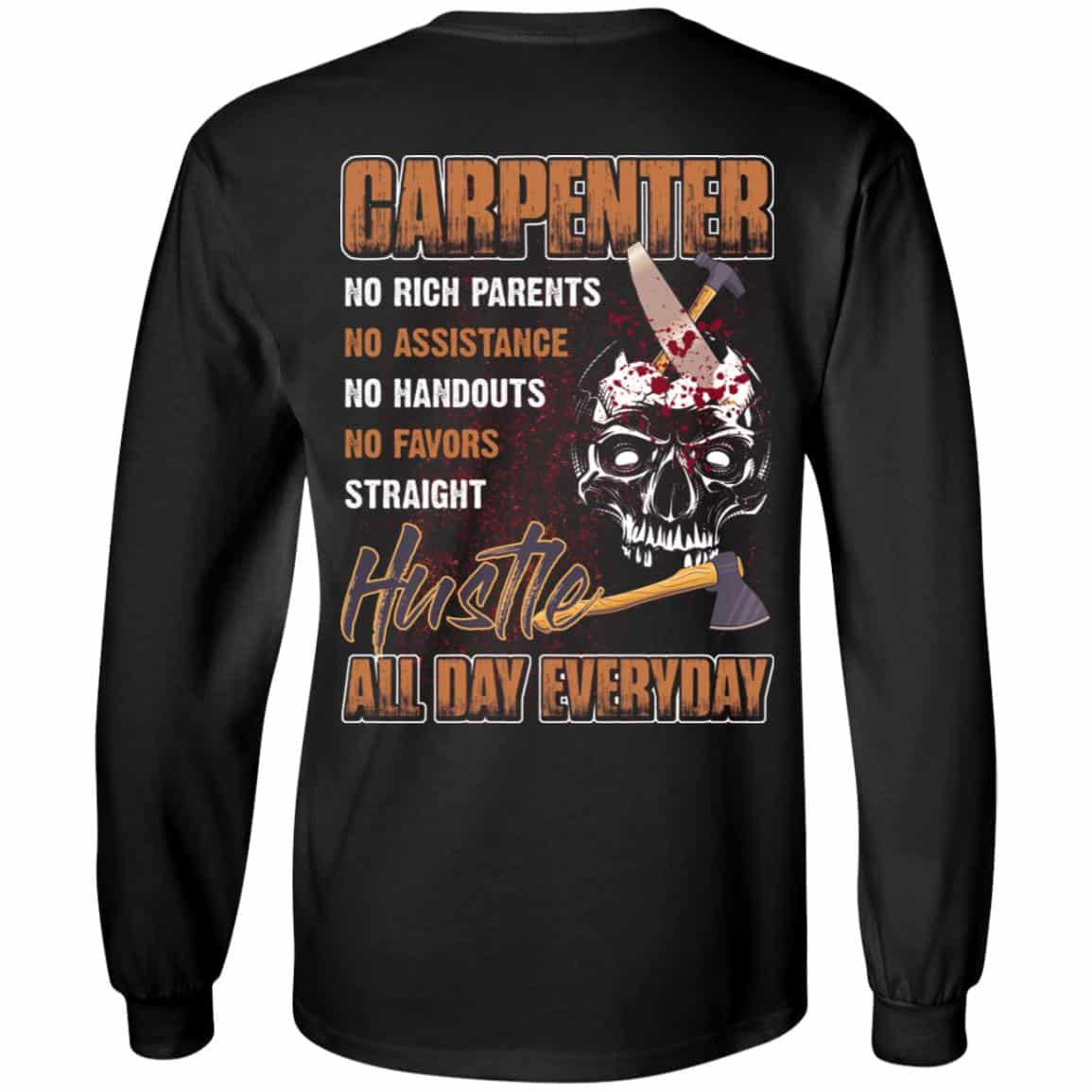 1N.Carpenter No Rich Parents, Black, Long Sleeve