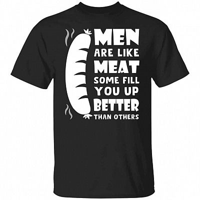 1N.Men Are Like Meat (4), Black, Unisex T-Shirt