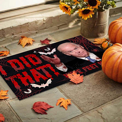 Alternative view of Halloween Biden Blood On His Hands Did That 13 Fallen Heroes Doormat - Biden Blood Handprint Never Forget 13 Fallen Soldiers Door Mat