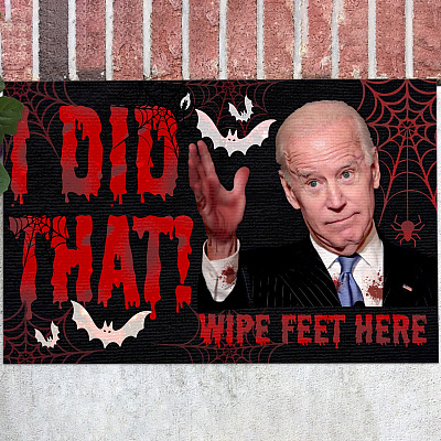 Halloween Biden Blood On His Hands Did That 13 Fallen Heroes Doormat - Biden Blood Handprint Never Forget 13 Fallen Soldiers Door Mat