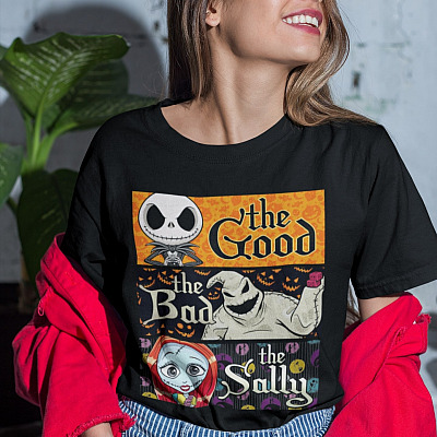 Alternative view of The Good the Bad the Sally T-Shirt - Halloween Nightmare Movie Hoodie - Sweatshirt - Long Sleeve Shirt