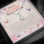 To My Beautiful Daughter My Hearts Walks With You Alluring Beauty Necklace - Daughter Necklace From Mom