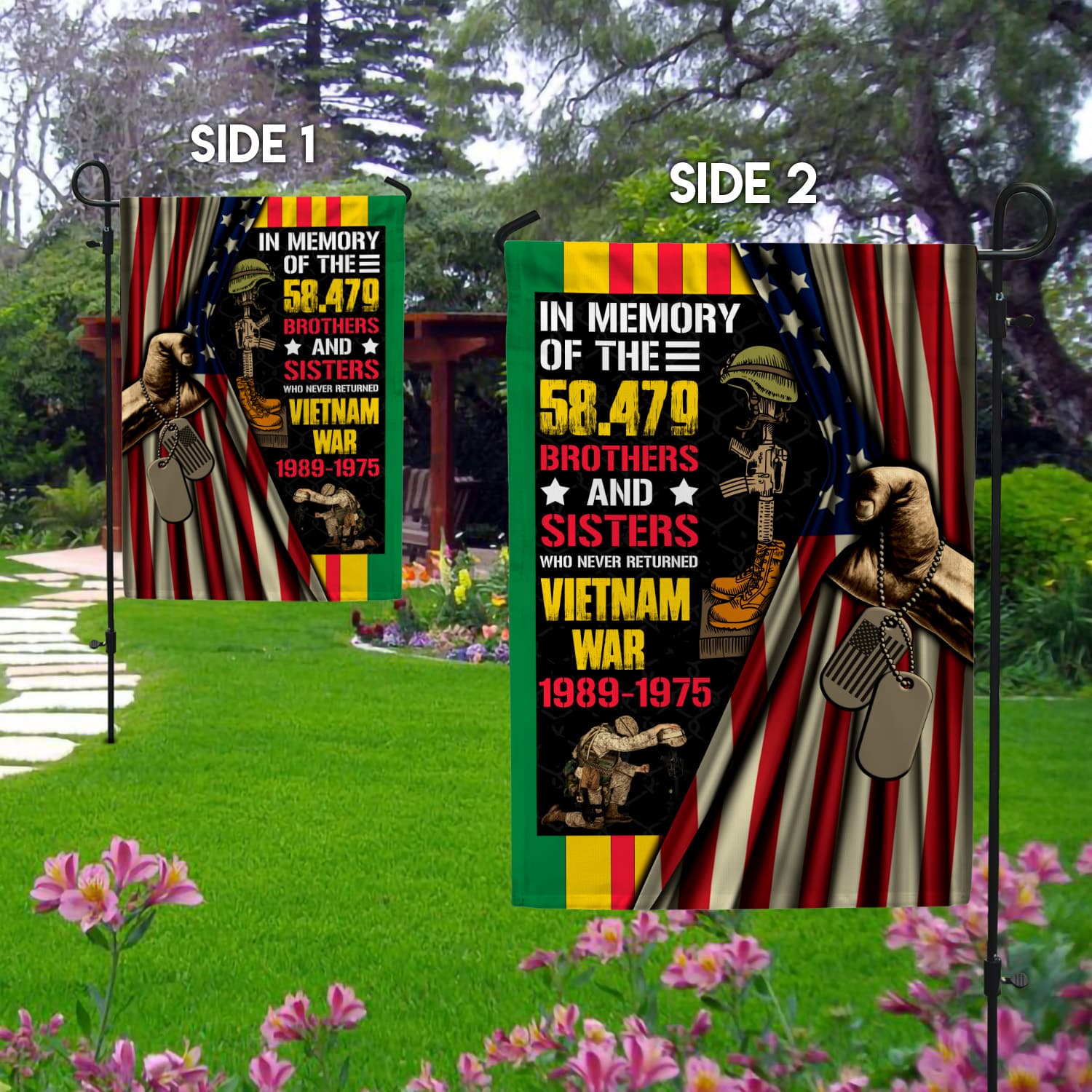 7LV. In Memory of 58479 Garden Flag Mockup 2 Side-1