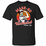 Masked and Vaccinated, Black, Unisex T-Shirt