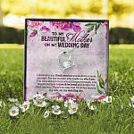 To My Beautiful Mother On My Wedding Day Interlocking Hearts Pendant Necklace - Mother Of The Bride Gifts From Daughter