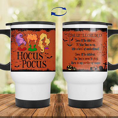 14 oz. White Travel Mug