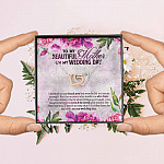 To My Beautiful Mother On My Wedding Day Interlocking Hearts Pendant Necklace - Mother Of The Bride Gifts From Daughter